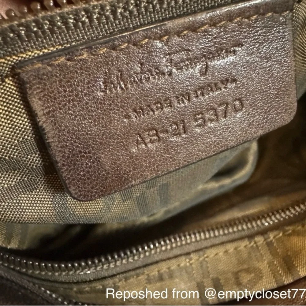 Salvatore Ferragamo Gancini Satchel in Brown Leather - Picture 5 of 16